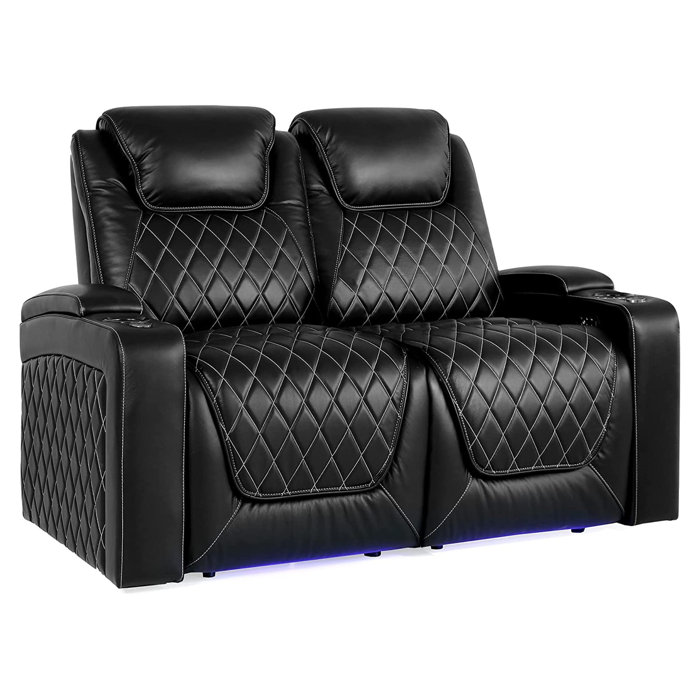 Valencia Theater Seating Leather Home Theater Seating with Cup Holder & Reviews Wayfair